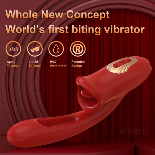3in1 Vibrators Oral Sex Toy with 10 Kissing and Flapping Patterns - Image 3