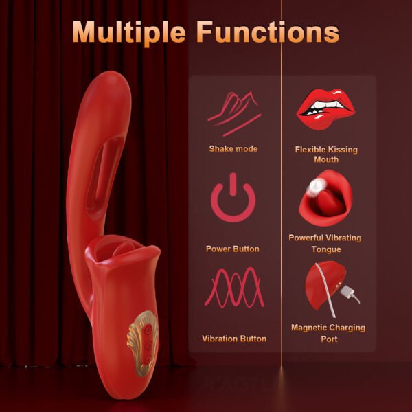3in1 Vibrators Oral Sex Toy with 10 Kissing and Flapping Patterns - Image 10