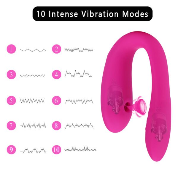 2in1 G Spot Sucker U Shaped Vibrators Clitoris 8 Speeds Wireless Remote - Image 7
