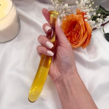Glass Dildo Banana - Yellow Curved Glass Toy