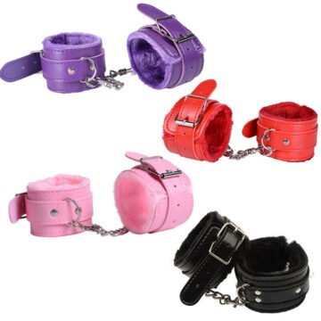 Sexy BDSM Adjustable PU Leather Plush Handcuff
