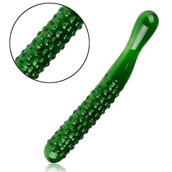 GREEN Vegetable Glass Dildo For Women Masturbation  + GIFT BOX - Image 4