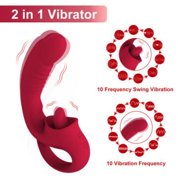 2in1 Tongue Vibrator Nipple Clitoral Licking For Women Couple