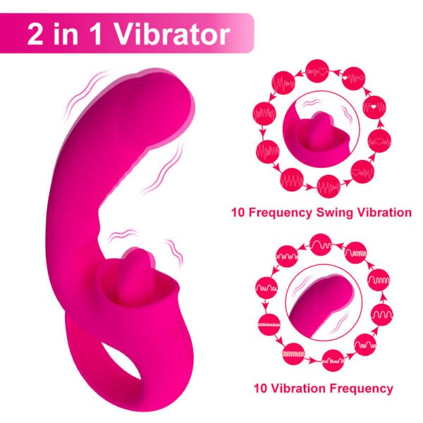 2in1  Tongue Vibrator  Nipple Clitoral Licking For Women Couple - Image 6