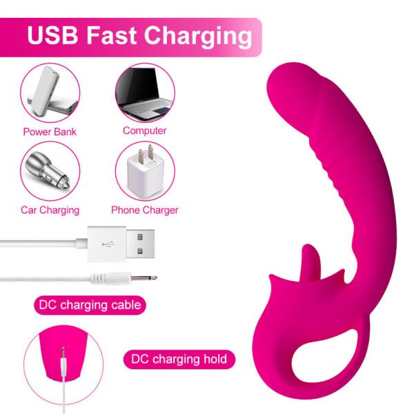 2in1  Tongue Vibrator  Nipple Clitoral Licking For Women Couple - Image 8