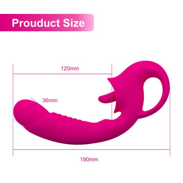 2in1  Tongue Vibrator  Nipple Clitoral Licking For Women Couple - Image 9