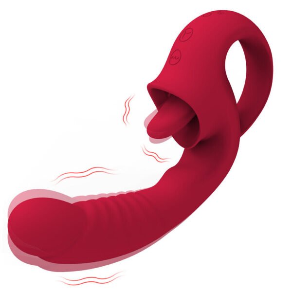 2in1  Tongue Vibrator  Nipple Clitoral Licking For Women Couple - Image 11