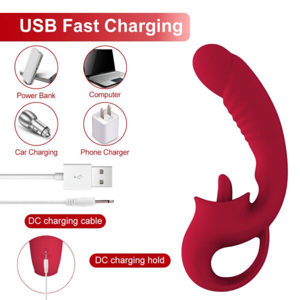 2in1  Tongue Vibrator  Nipple Clitoral Licking For Women Couple - Image 13