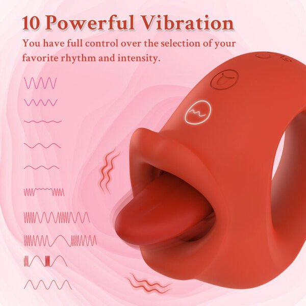 Hot Selling Tongue Vibrator G-spot Vagina Stimulator 10 Frequency Vibration Tong - Image 3