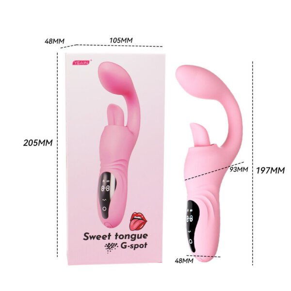 2 In 1 Dildo Vibrator Tongue Licking Rotate Patting G Spot Clit Vagina Stimulato - Image 4