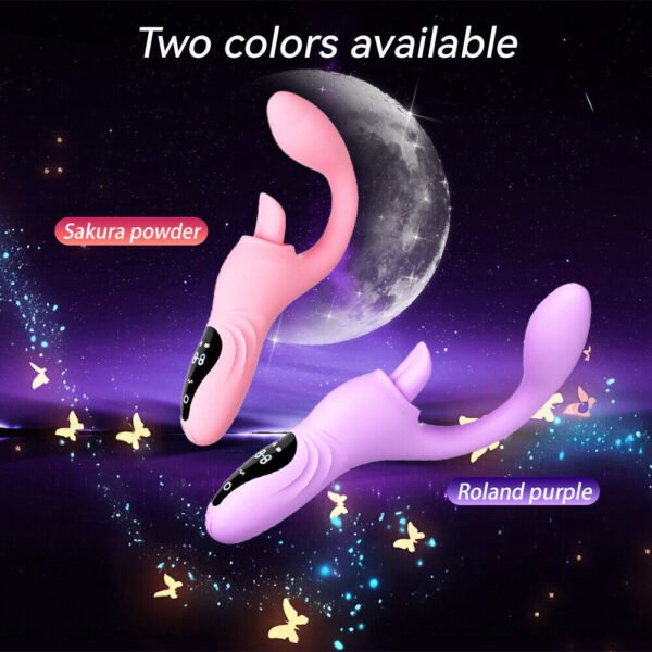 2 In 1 Dildo Vibrator Tongue Licking Rotate Patting G Spot Clit Vagina Stimulato - Image 10