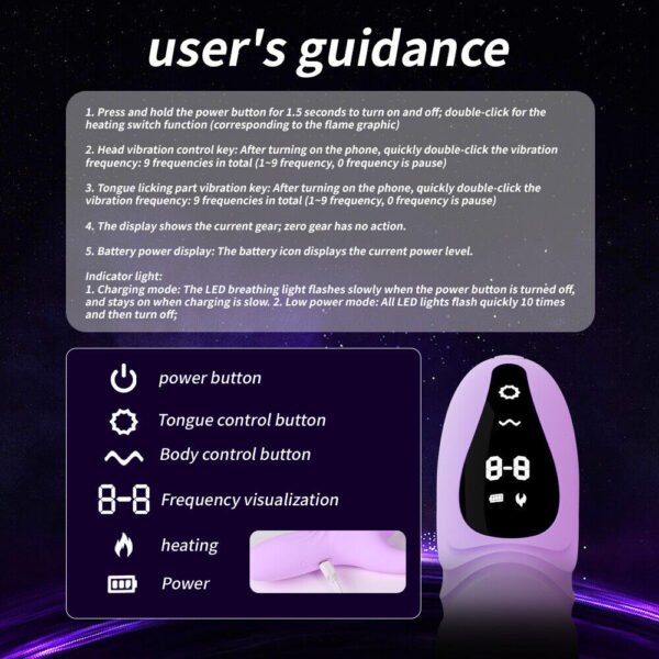 2 In 1 Dildo Vibrator Tongue Licking Rotate Patting G Spot Clit Vagina Stimulato - Image 13