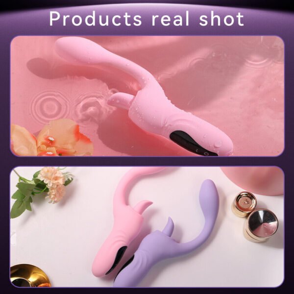2 In 1 Dildo Vibrator Tongue Licking Rotate Patting G Spot Clit Vagina Stimulato - Image 14
