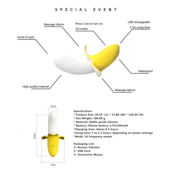 NEW Sex Toys Banana Vibrator Female Clit Stimulation - Image 4