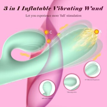 3in1 Soft Silicone G Spot Inflatable Rabbit Vibrator