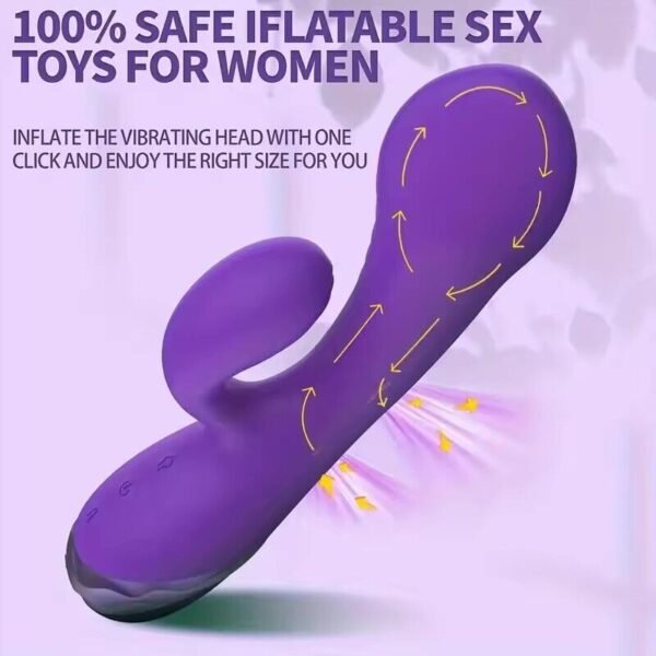 3in1 Soft Silicone G Spot Inflatable  Rabbit Vibrator - Image 2