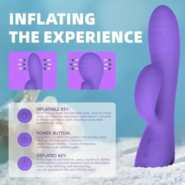 3in1 Soft Silicone G Spot Inflatable  Rabbit Vibrator - Image 6