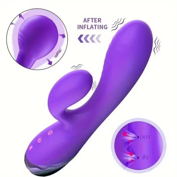 3in1 Soft Silicone G Spot Inflatable  Rabbit Vibrator - Image 7