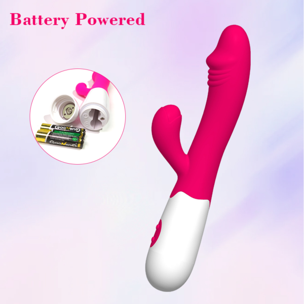 PINK Dildo Rabbit Vibrator Toys, G Spot Clitoris Vibrator Battery operated - Image 2