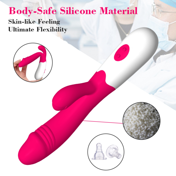 PINK Dildo Rabbit Vibrator Toys, G Spot Clitoris Vibrator Battery operated - Image 4