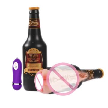 Beer Bottle Male Aircraft Dildo Suction Cups Enlargement Electric Masturbation