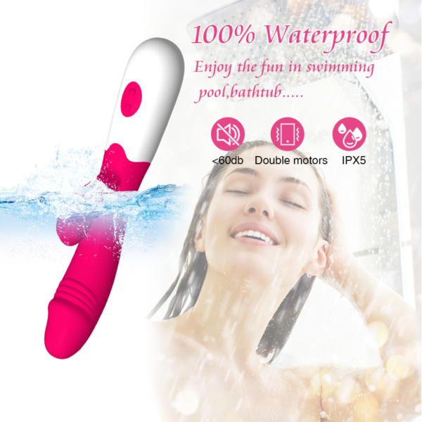 PINK Dildo Rabbit Vibrator Toys, G Spot Clitoris Vibrator Battery operated - Image 6