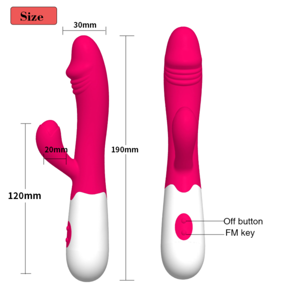 PINK Dildo Rabbit Vibrator Toys, G Spot Clitoris Vibrator Battery operated - Image 7