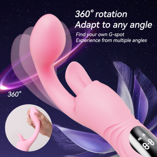 2 In 1 Dildo Vibrator Tongue Licking Rotate Patting G Spot Clit Vagina Stimulato - Image 9