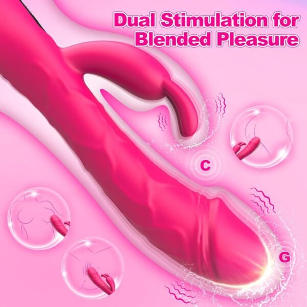 G-Spot Rabbit Vibrator with Handle LCD Display - Image 2