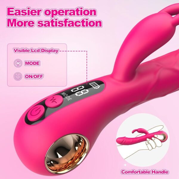 G-Spot Rabbit Vibrator with Handle LCD Display - Image 7