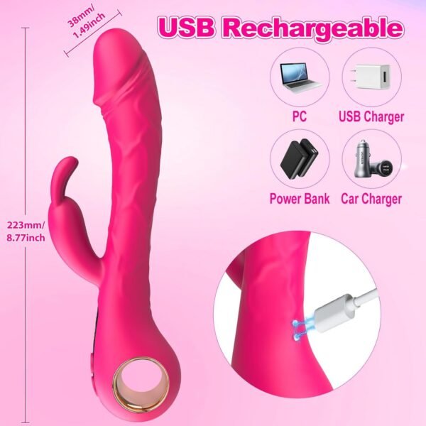G-Spot Rabbit Vibrator with Handle LCD Display - Image 8
