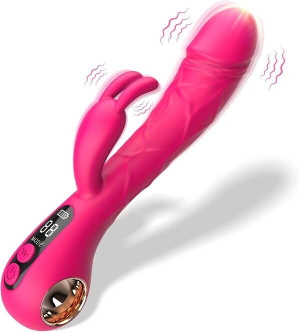 G-Spot Rabbit Vibrator with Handle LCD Display