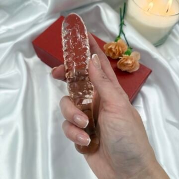 Crystal clear glass erotic toy- elegant glass pleasure wand