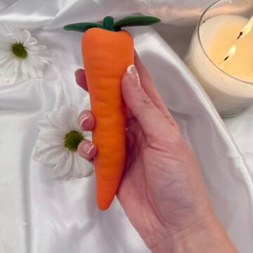 Carrot-inspired silicone massager